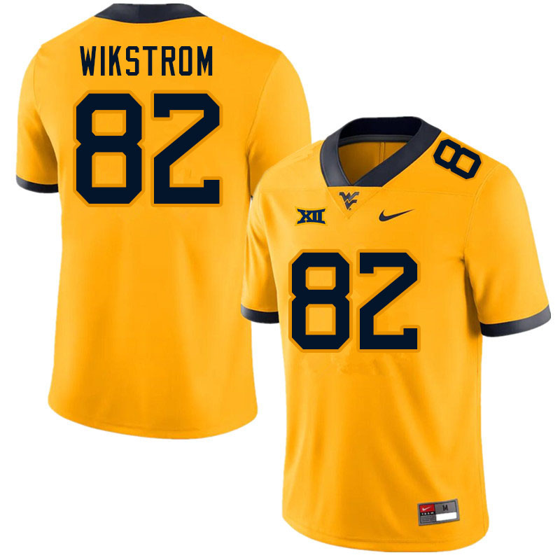 NCAA Men's Victor Wikstrom West Virginia Mountaineers Gold #82 Nike Stitched Football College Authentic Jersey MQ23L68QO
